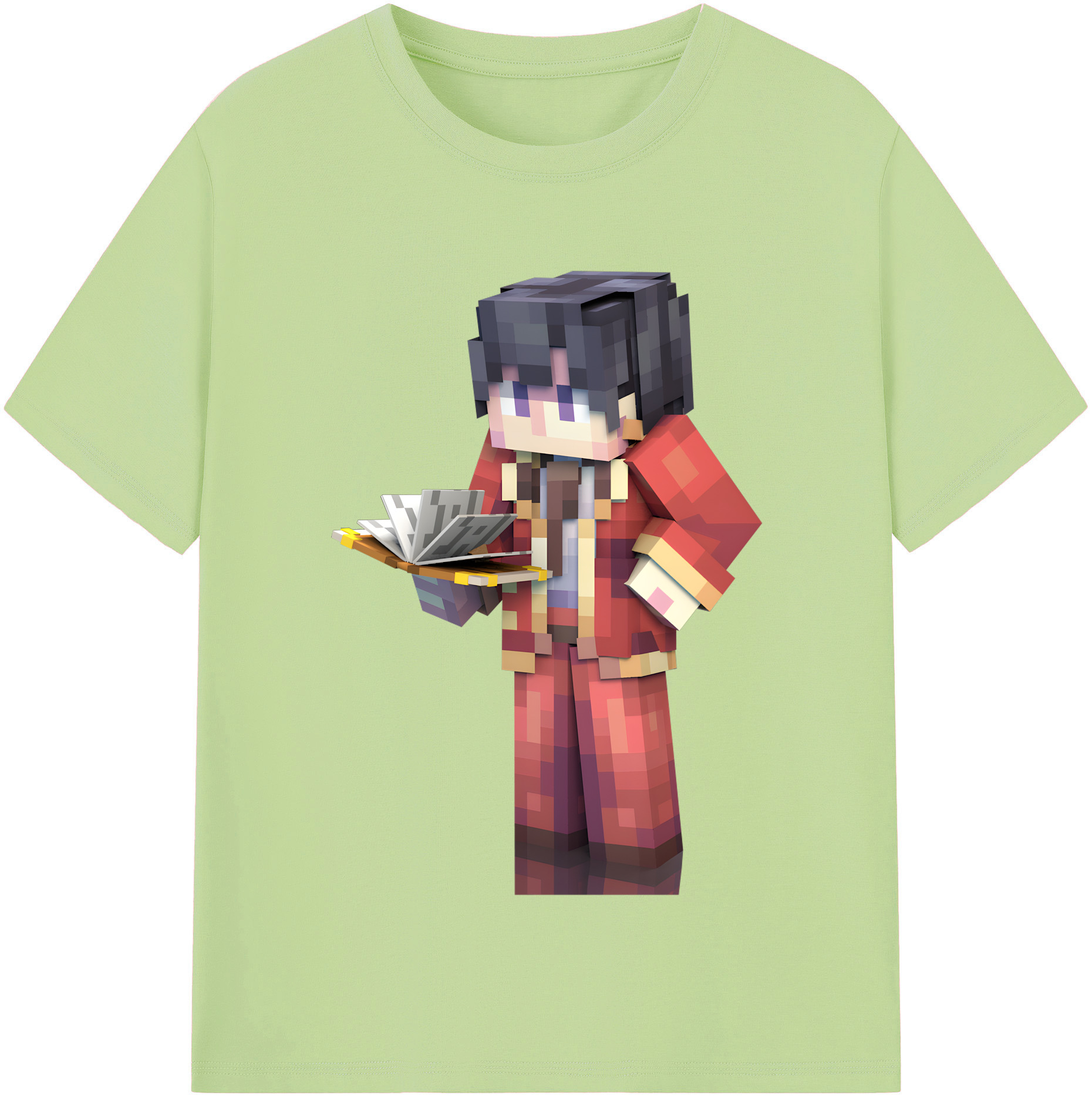（画像用） マインクラフト ブロックの世界 Minecraft MC Block world 綿100％半袖Tシャツ（フロントプリント）
